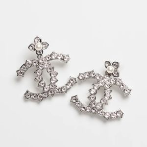 CHANEL XL 22P Silver, Pearly white  & Crystal CC Earrings- Brand New with tag